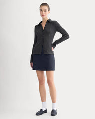 Cozy Rib Button-Up | Black