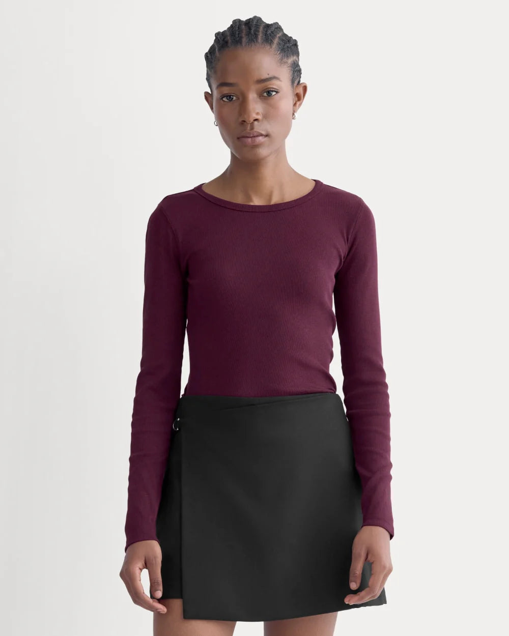 The Luxe Rib Long-Sleeve Crew | Heathered Port Royale