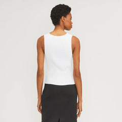 The Ribbed Cutaway Tank | White