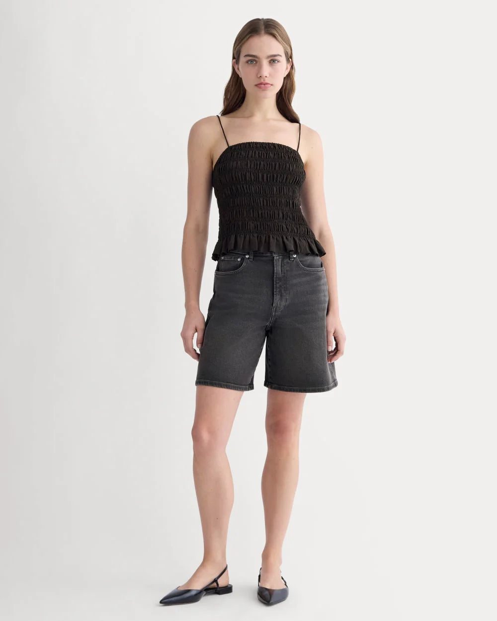 The Long A-Line Denim Short | Night