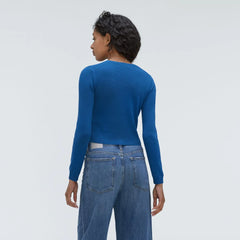 The Luxe Merino Cardigan | Lapis Blue