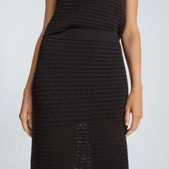 The Crochet Knit Skirt | Black