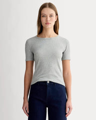 The Luxe Rib Crew | Heathered Grey