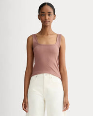 The Luxe Rib Square-Neck Tank | Rose Dusk