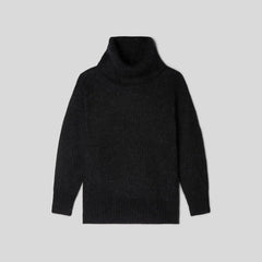 The Alpaca Oversized Turtleneck | Heathered Black