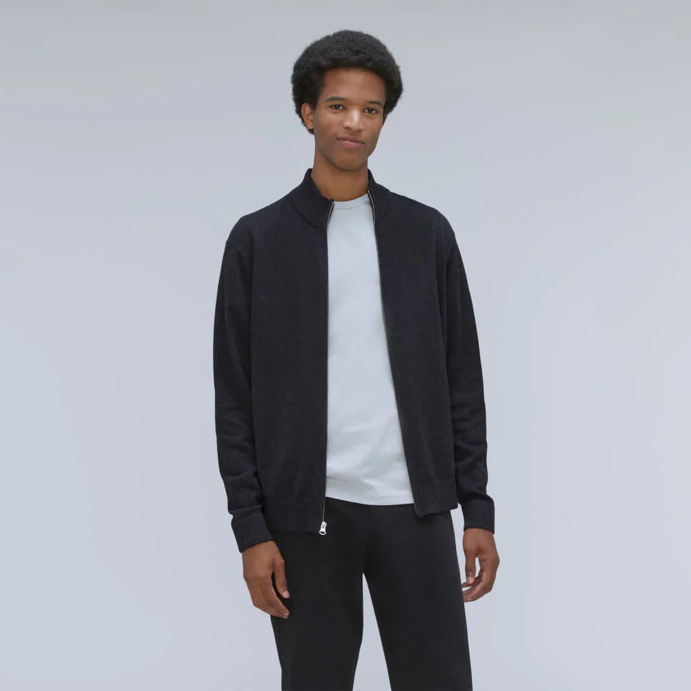 The No-Sweat Full Zip Sweater | New Black