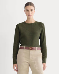 Slim-Fit Crew in Cozy Waffle | Heather Beech