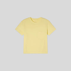 The Box-Cut Tee in Essential Cotton | Pale Yellow | Pocket