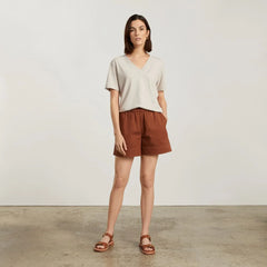 The Vintage V-Neck Hemp Tee | Moonlit Cloud
