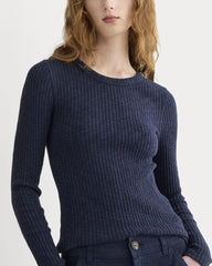 The Cozy Rib Long-Sleeve Tee | Navy