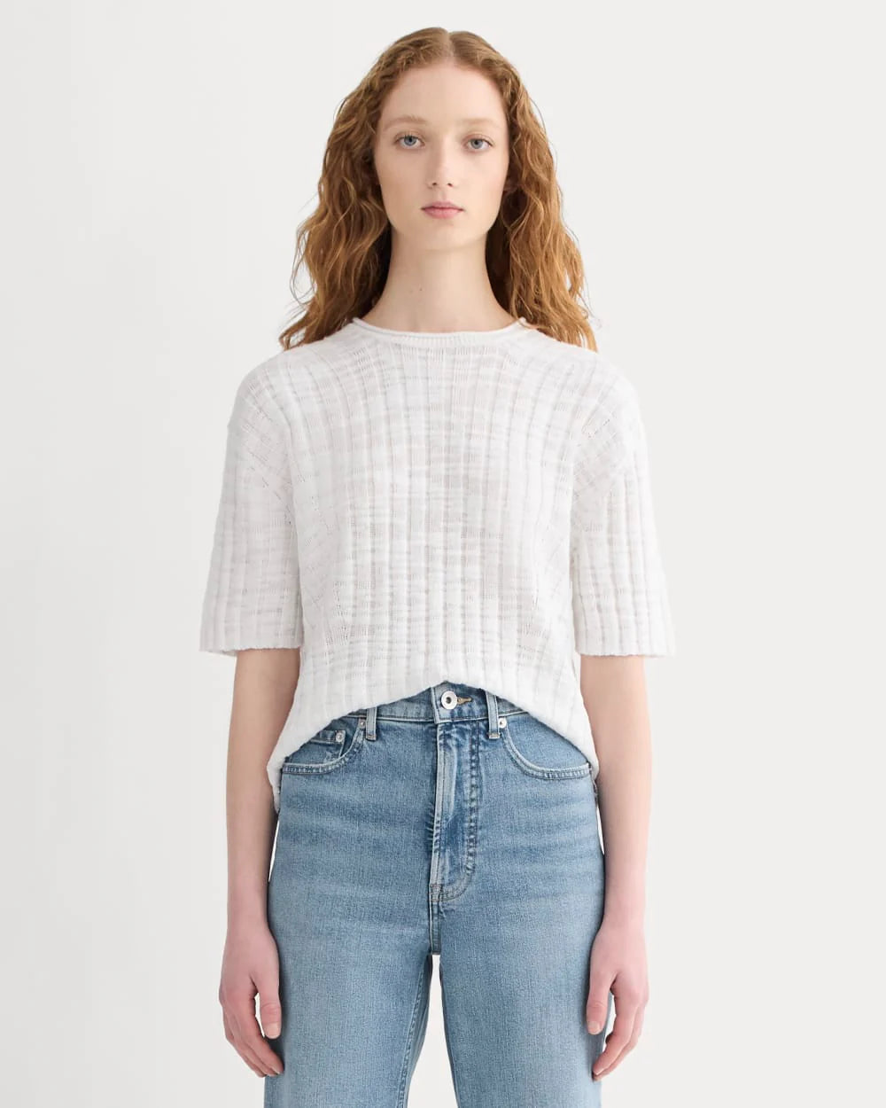 The Oversized Tee in Cotton Linen | White