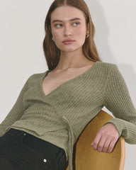 The Cozy Rib Wrap Top | Kalamata