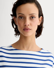 The Mariner Tee | Bone / Mazarine Blue