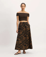 The Gauze Smock Top | Black / Cocoa Small Floral