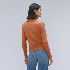 The Luxe Merino Half-Zip Sweater | Tawny Brown