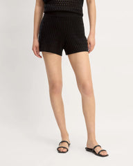 The Crochet Knit Short | Black