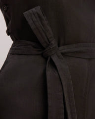 The Linen Side-Button Jumpsuit | Black