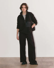 The ReNew Fleece Oversized Half-Zip | Black