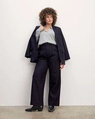 The Draper Pant in Wool | Navy / White