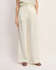 The Linen Way-High® Drape Pant  | Bone