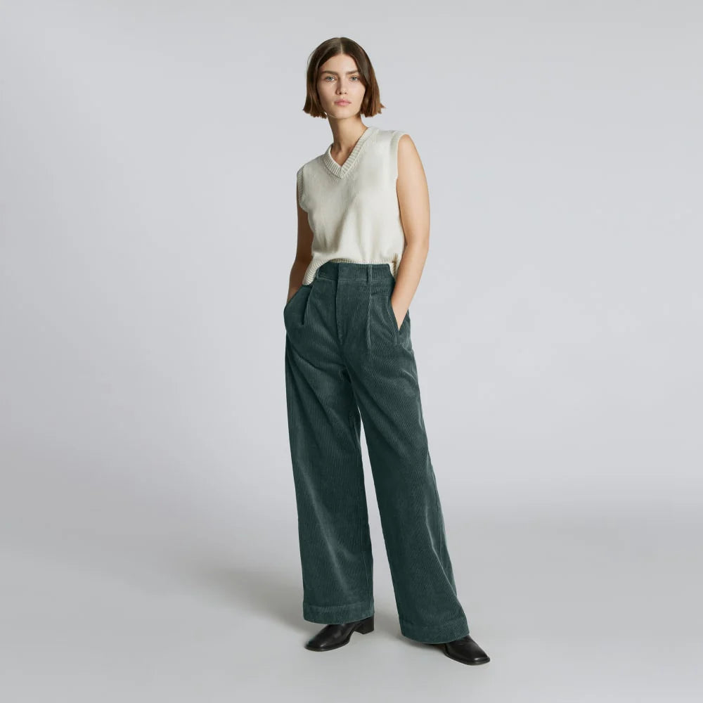 The Corduroy Way-High® Drape Pant  | Evergreen