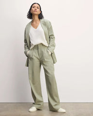 The Draper Pleated Pant in Buttersmooth | Seagrass | 30" Inseam