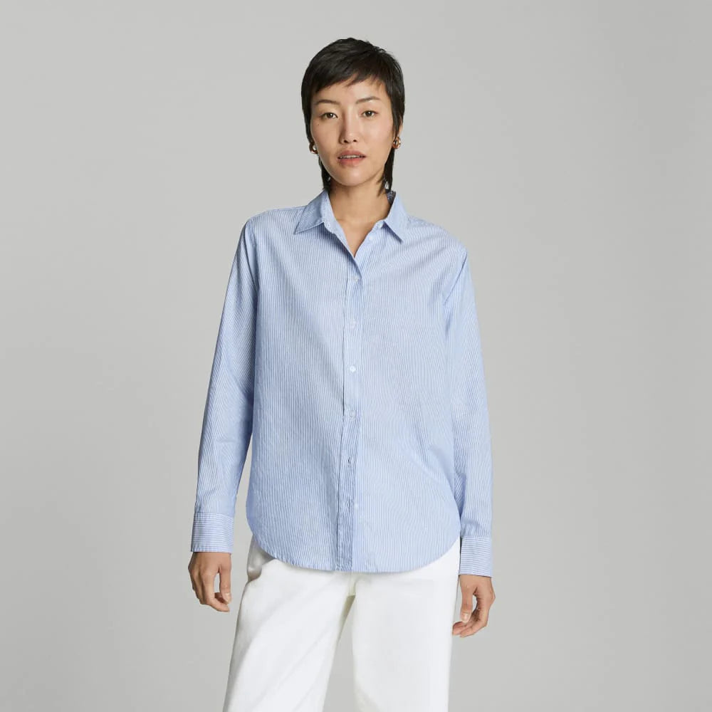 The Must-Have Shirt in Silky Cotton | Lapis Blue / White