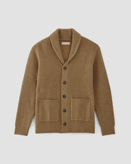 The Felted Merino Shawl Collar Cardigan | Deep Camel