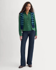 Shrunken Top in Washable Silk | Hunter Green
