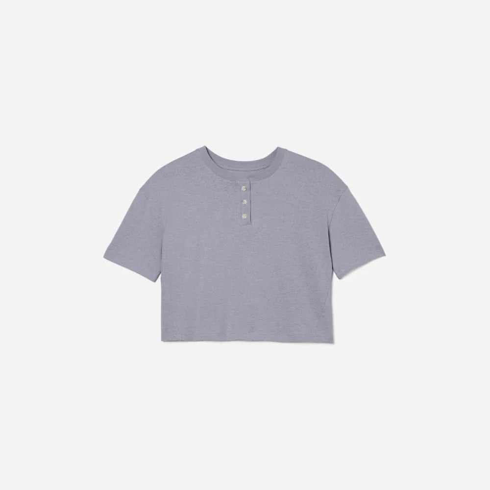 The Vintage Henley Hemp Tee | Lilac Grey
