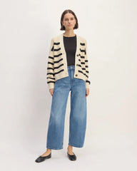 The Boxy Cardigan in Everyday Cotton | Canvas / Black