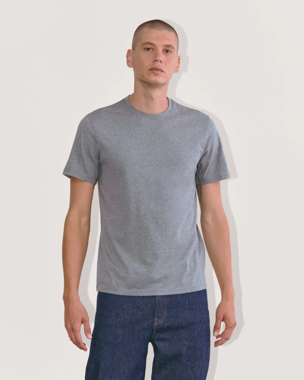 The Essential Organic Crew | Heather Sage Blue