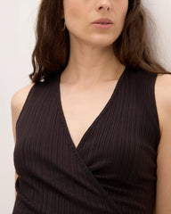 The Rib Wrap Top | Black