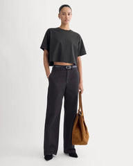 The Premium Weight Cropped Tee | Black