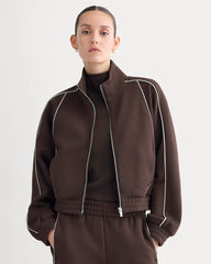 Luxe Fleece Track Jacket | Dark Chocolate