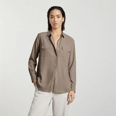 The Washable Silk Relaxed Shirt  | Burnt Sugar
