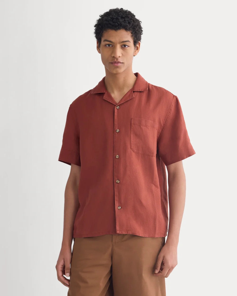 Linen Resort Shirt | Henna Red