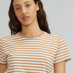The Box-Cut Tee in Essential Cotton | Caramel / Canvas Tan | No Pocket
