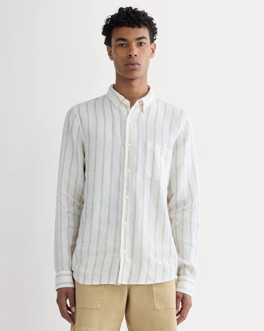 The Classic Shirt in Linen | Bone / Cornstalk