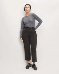 The Long-Sleeve Sweater Tee in Ultrasoft Merino | Heather Mid Grey