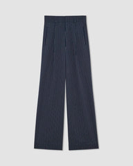 The Draper Pleated Pant in Buttersmooth | Navy / Bone | 30" Inseam