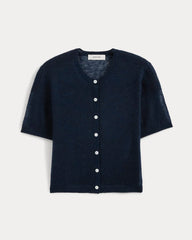 The Air Alpaca™ Short-Sleeve Cardigan | Navy