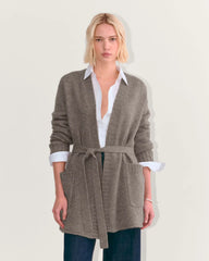 The Robe Cardigan in Alpaca | Taupe Melange