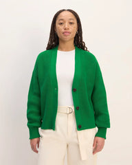 The Boxy Cardigan in Everyday Cotton | Grass Green