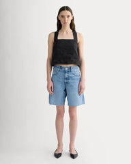 The Crossback Tank in Linen | Black