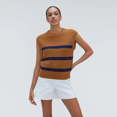 The Cotton Summer Sweater Tank | Caramel