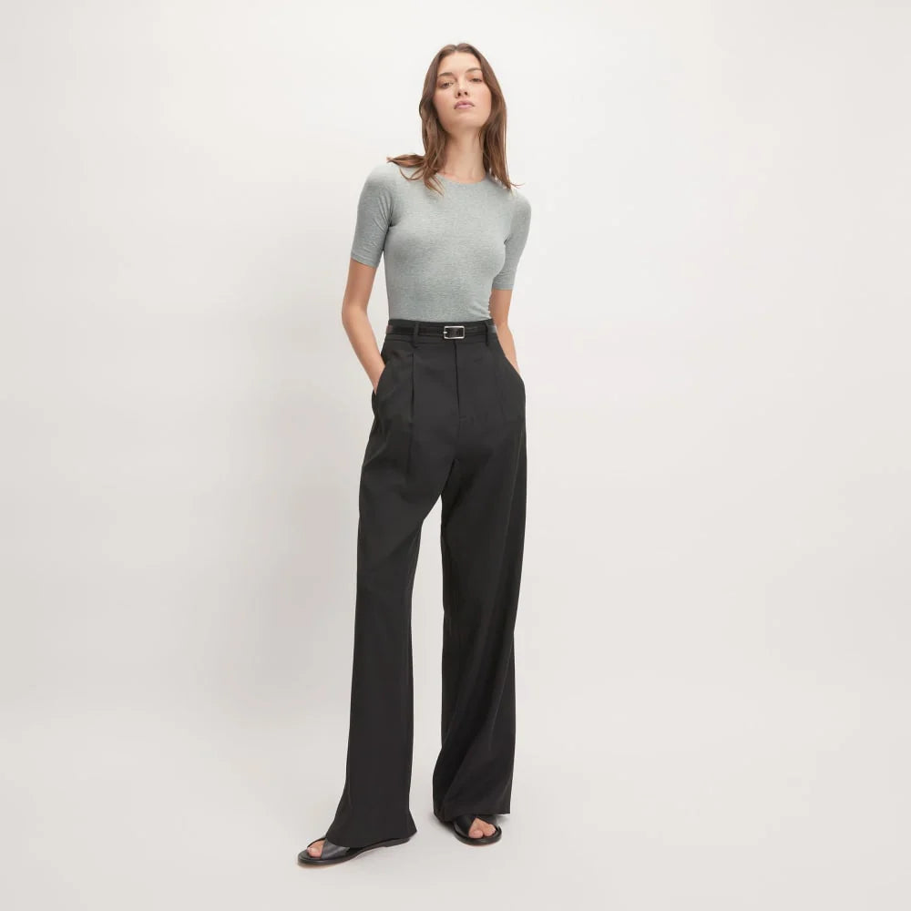 The Short-Sleeve Crew Neck Bodysuit | Heathered Grey | Bikini