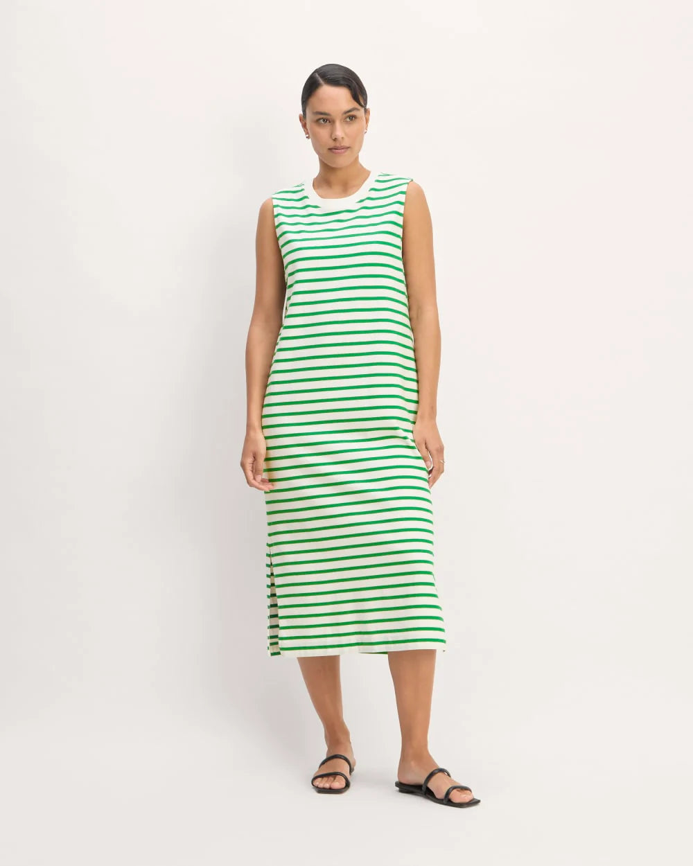 The Weekend Tank Dress | Bone / Grass Green
