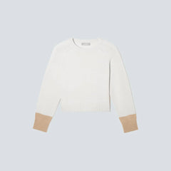 The Cashmere Boxy Crew | Bone / Light Camel