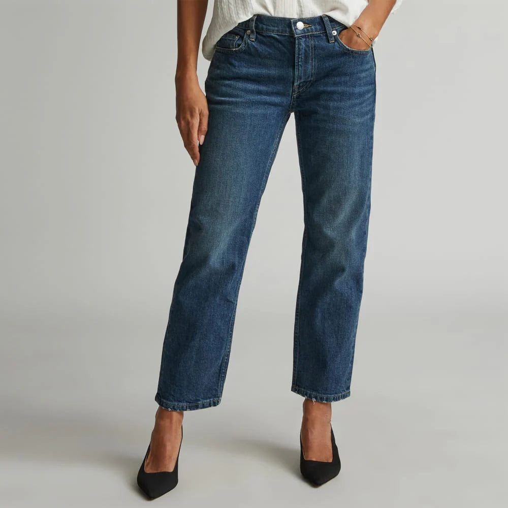 The Low-Rise Shortie Jean | Dark Ink